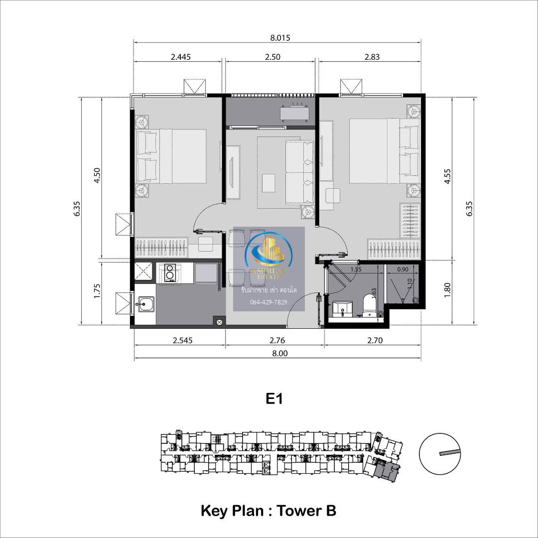 ให้เช่า คอนโด : Aspire Sukhumvit-Onnut