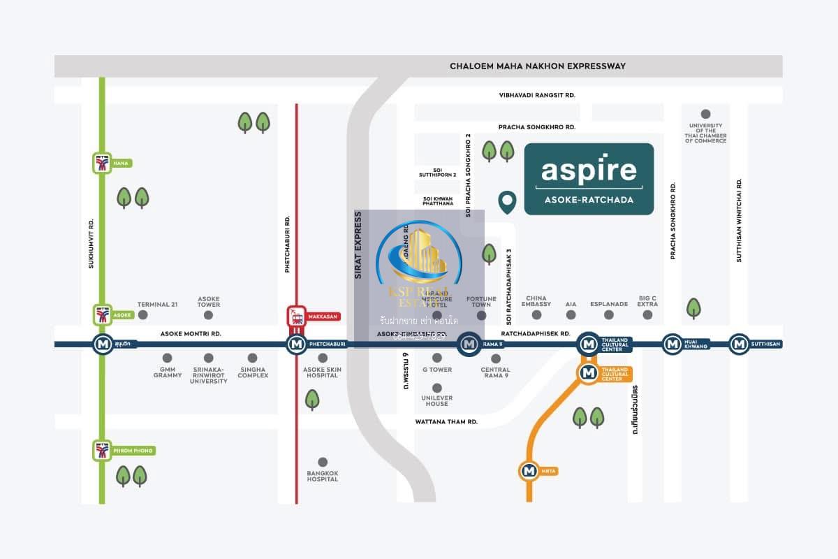 🔥ขาย คอนโด : Aspire Asoke-Ratchada