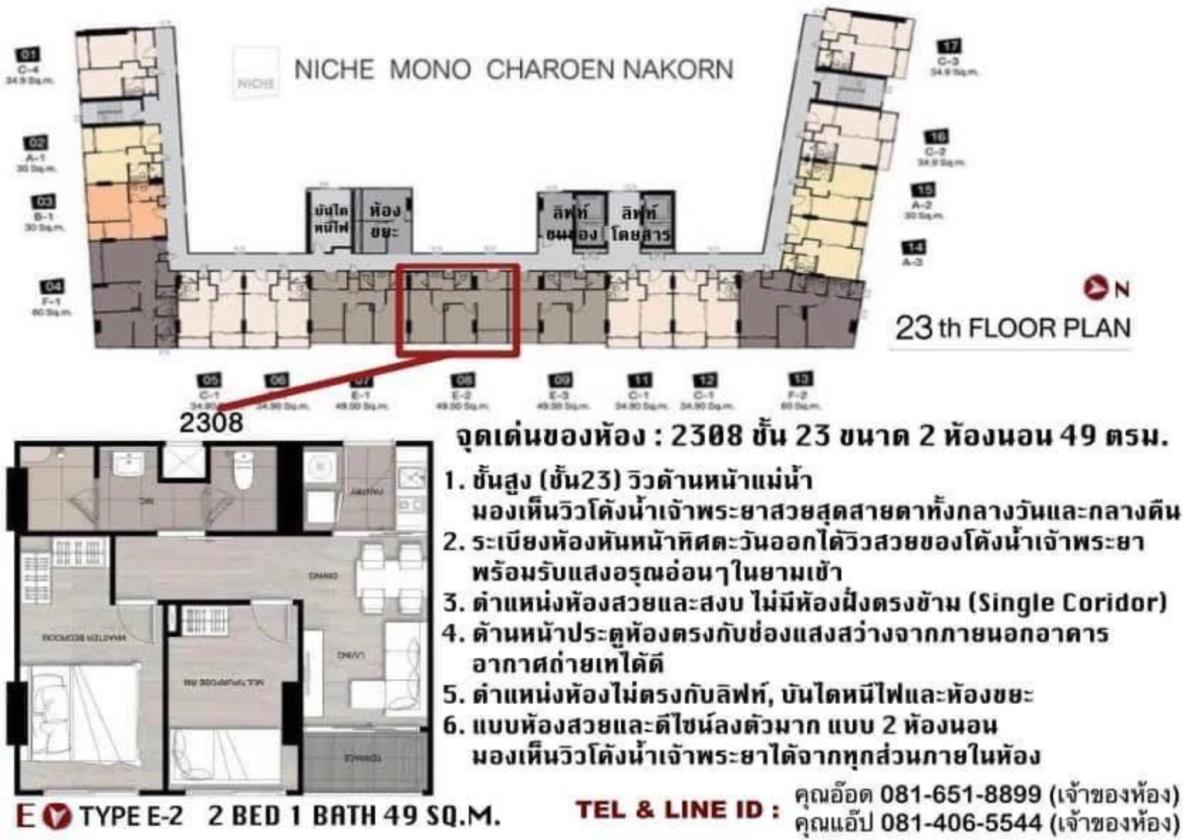 🔥ให้เช่า🔥 คอนโด Niche Mono Charoenakorn (นิช โมโน เจริญนคร)