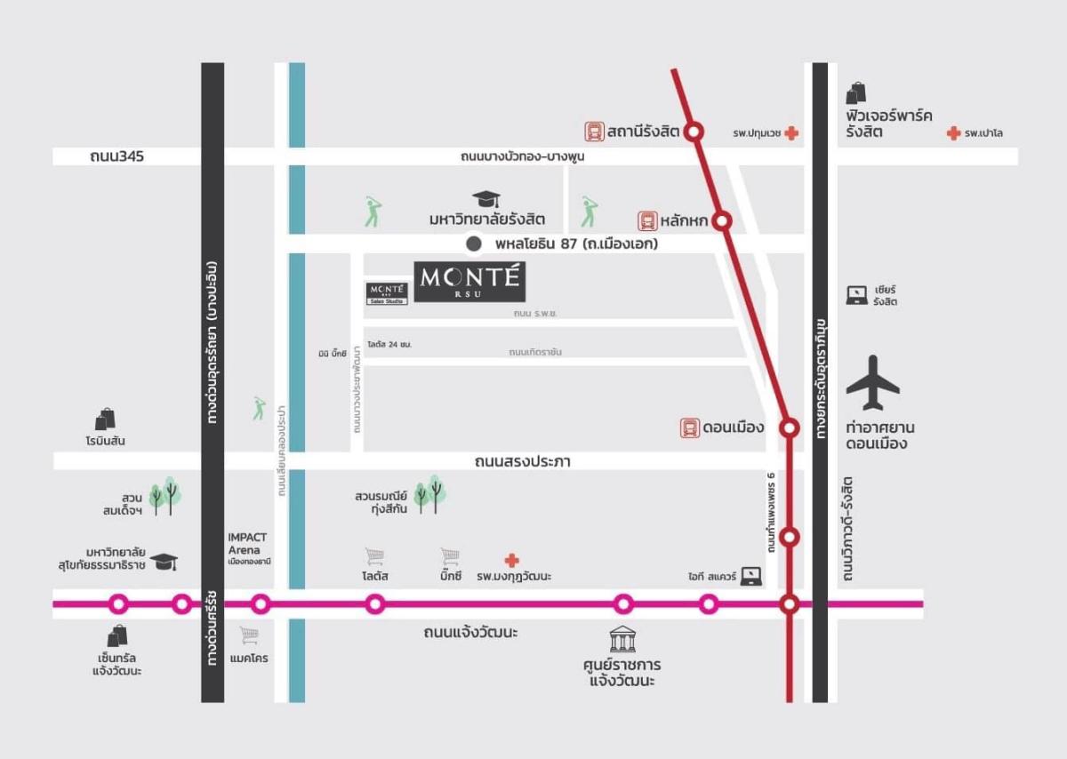 ให้เช่า คอนโด : Monte RSU (มอนเต้ รังสิต)