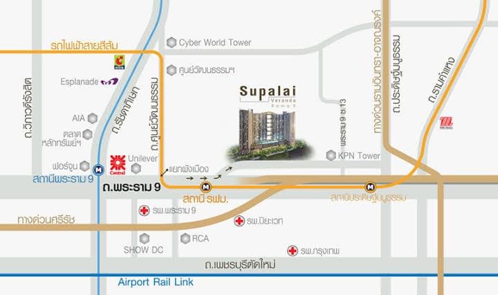 ให้เช่า คอนโด :  Supalai Veranda Rama 9 