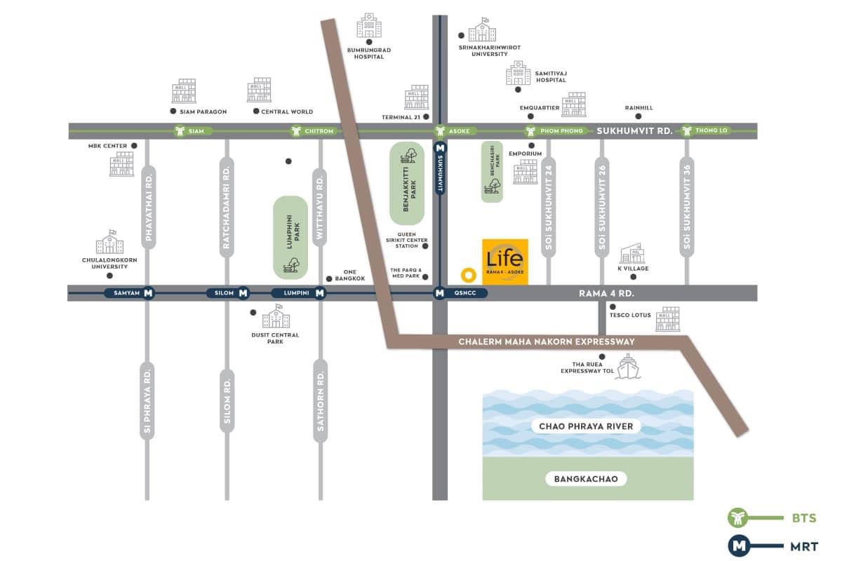 ให้เช่า คอนโด :  Life Rama 4 - Asoke