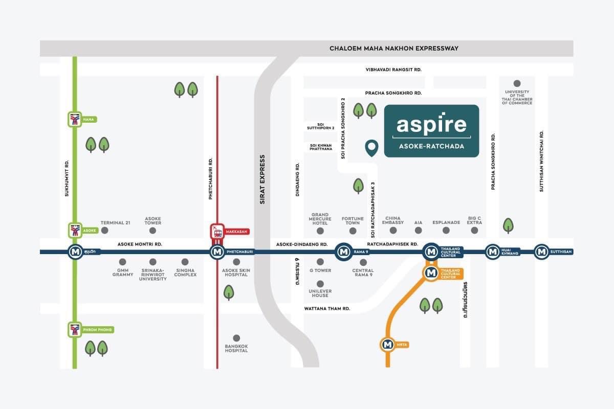 ให้เช่า คอนโด :  Aspire Asoke-Ratchada