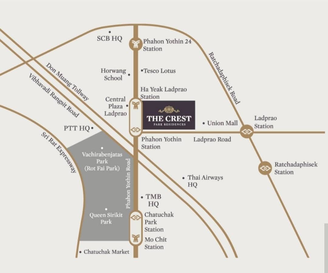 ให้เช่า คอนโด : The Crest Park Residences 