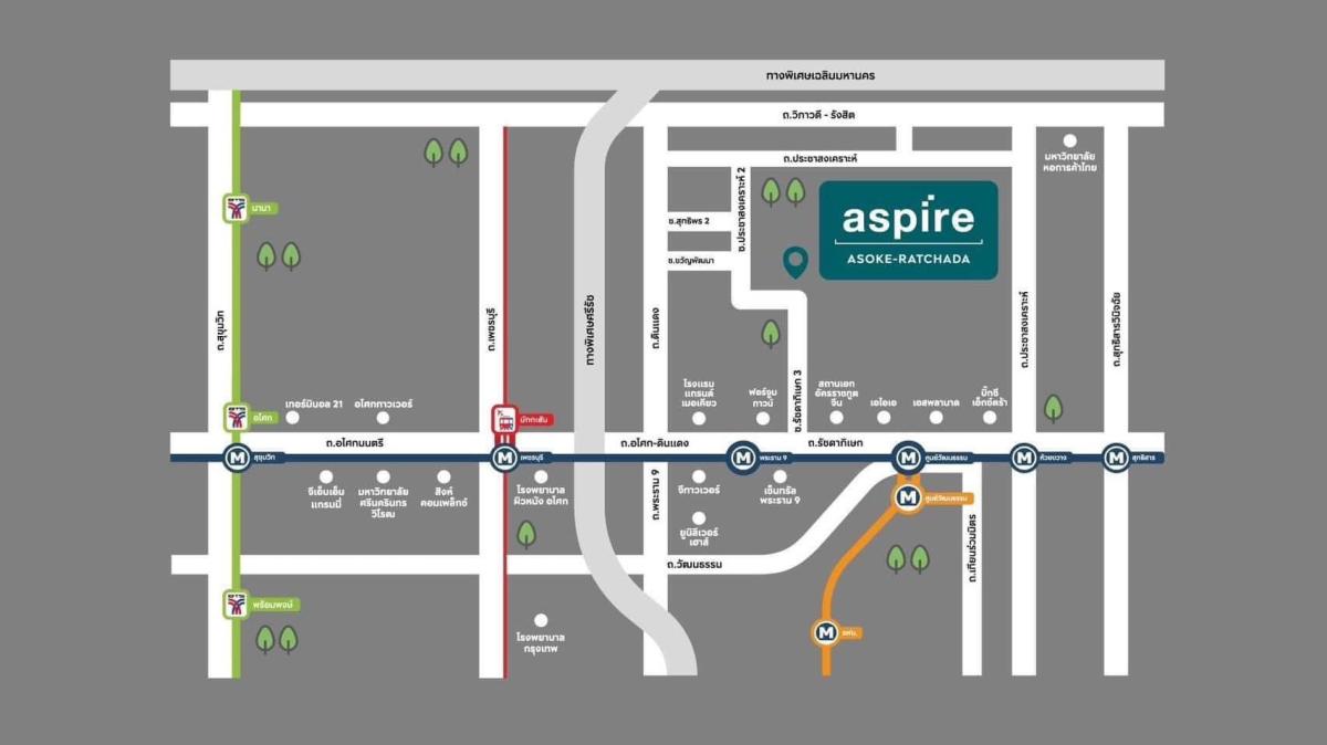 ให้เช่า คอนโด :  Aspire Asoke-Ratchada 